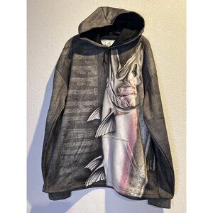 FISHBUM (Mens XL) Pullover All Over Print "STEELHEADER" HOODIE